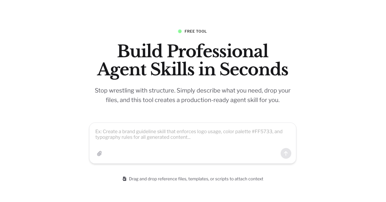 Free Agent Skill Builder page